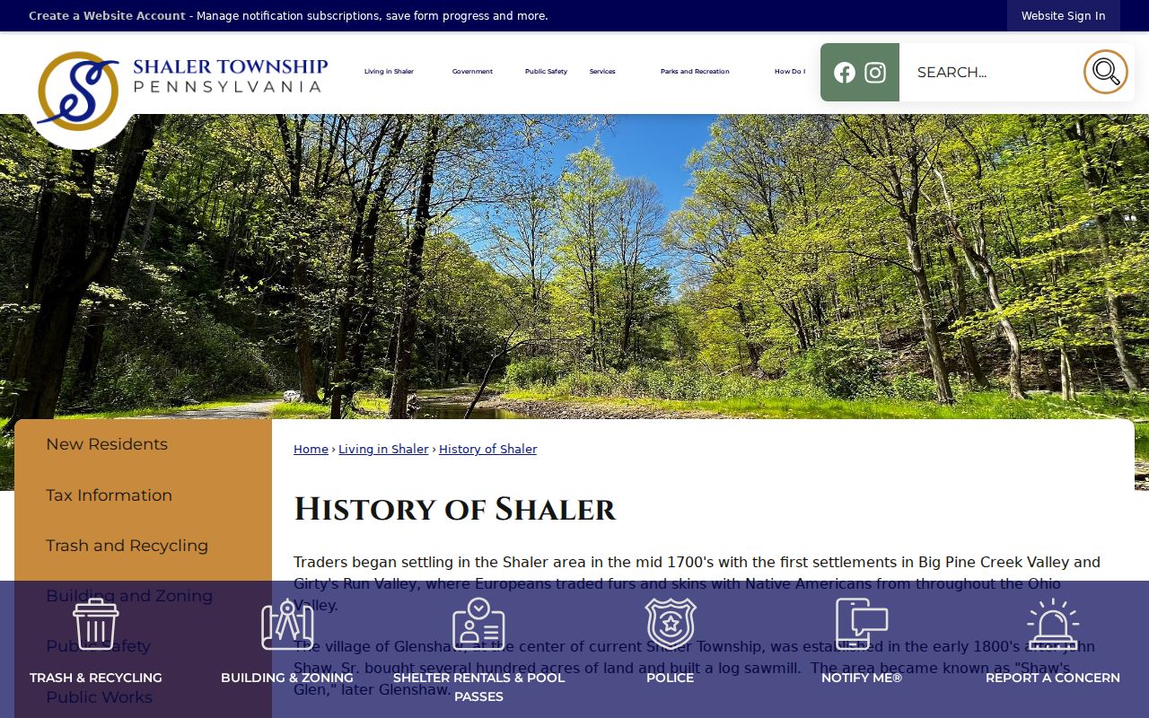 Shaler Township residents directory local history